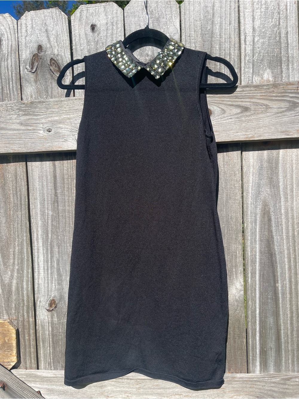 Lauren Ralph Lauren Black Sleeveless Tunic with Jeweled Collar